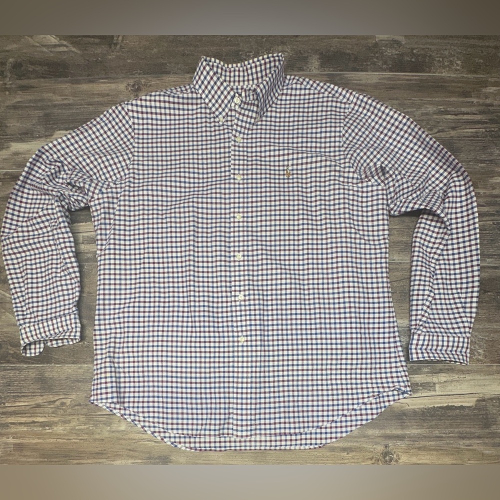 Polo Ralph Lauren Shirt - XL Gingham Button Down Shirt Long Sleeve Cotton - GUC